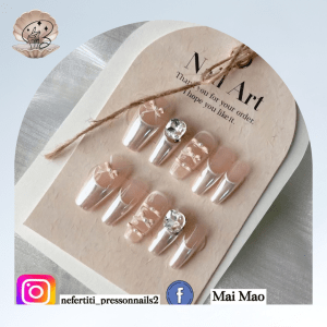 No.20 SEA NAILS Luxury Handmade Press On Nails Set Ins Nails | Pretty Nails | fake Nails | Salon Quality Nails