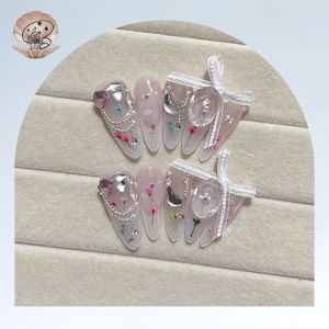 No.27 SEA NAILS Luxury designer  Handmade Press On Nails Set Ins Nails | Pretty Nails | fake Nails | Salon Quality Nails