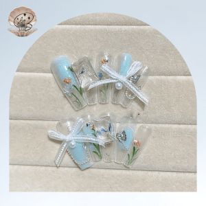 No.28 SEA NAILS Luxury designer  Handmade Press On Nails Set Ins Nails | Pretty Nails | fake Nails | Salon Quality Nails