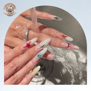 No.40 SEA NAILS   Nail Art Luxury designer  Handmade Press On Nails Set Ins Nails | Pretty Nails | fake Nails | Salon Quality Nails