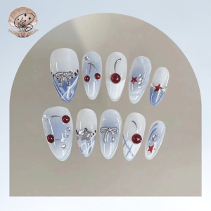 No.37 SEA NAILS   Nail Art Luxury designer  Handmade Press On Nails Set Ins Nails | Pretty Nails | fake Nails | Salon Quality Nails