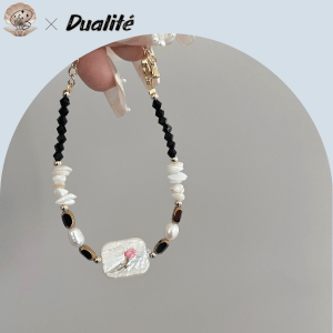 Hand-Painted Flower Baroque Freshwater Pearl Bracelet