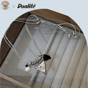 Metal Triangle Beaded Necklace