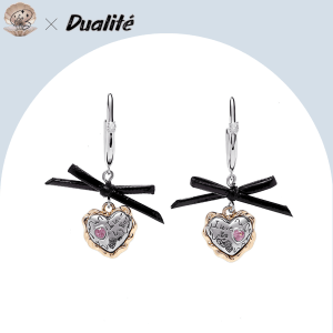 Vintage Heart Initial Earrings