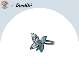 Aqua Clear Crystal Butterfly Ring