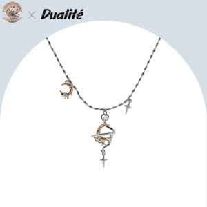 Golden Moon Zircon Necklace