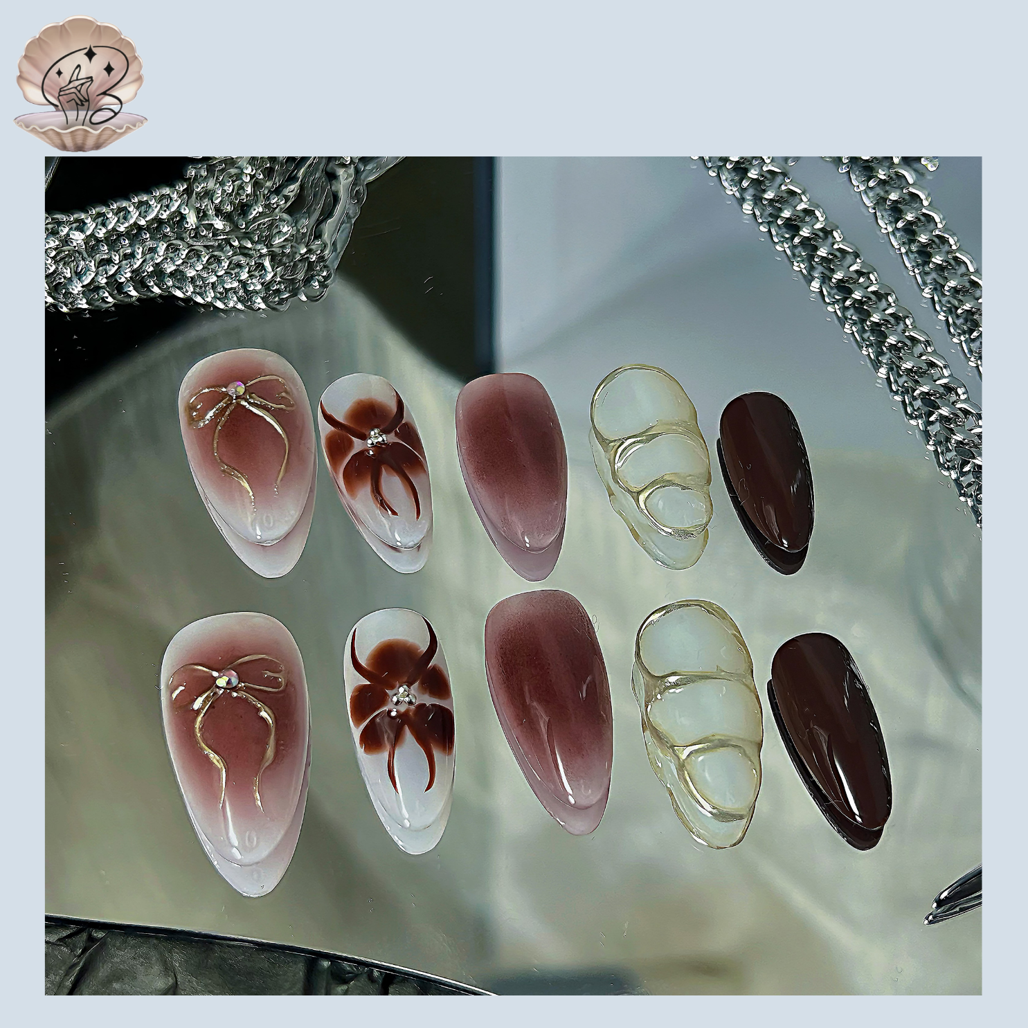 No.77 SEA Nail Handmade Press On Nails Set