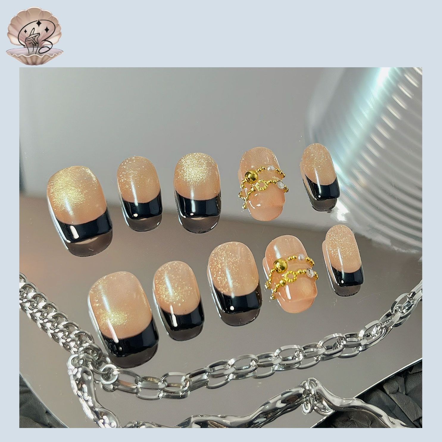 No.104 SEA Nail Handmade Press On Nails Set