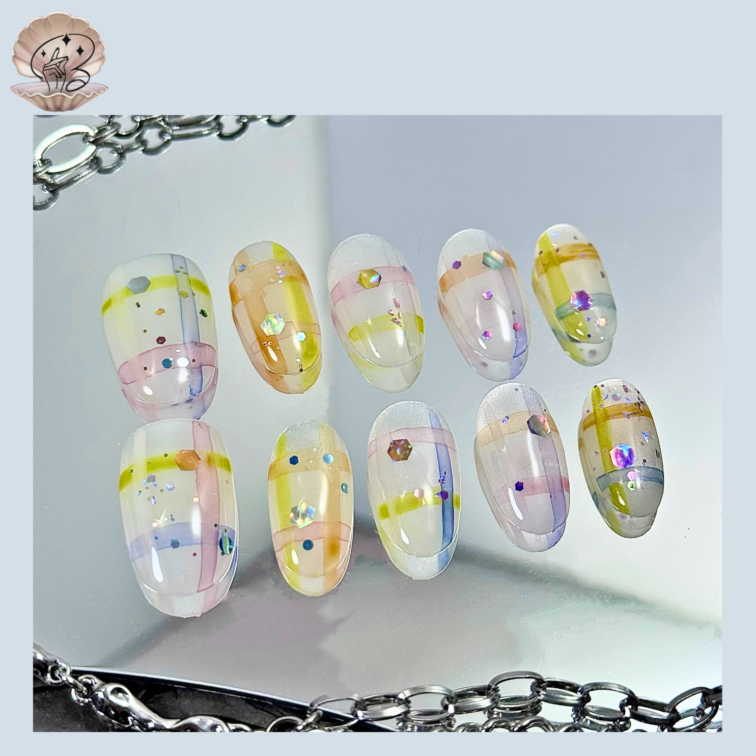 No.115 SEA Nail Handmade Press On Nails Set