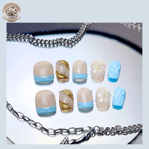 No.124 SEA Nail Handmade Press On Nails Set